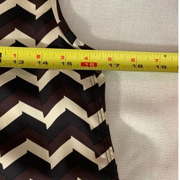 Rag & Bone Allie Chevron Brown & Black Silk Shift Dress With Pockets - Picture 6 of 8